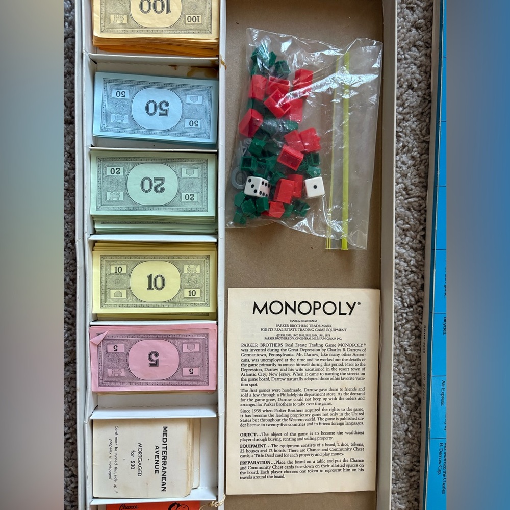 1970 Monopoly Board Game - Picture 9 of 10